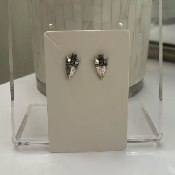 Silver Stud Sword Earrings - Picture 1 of 2